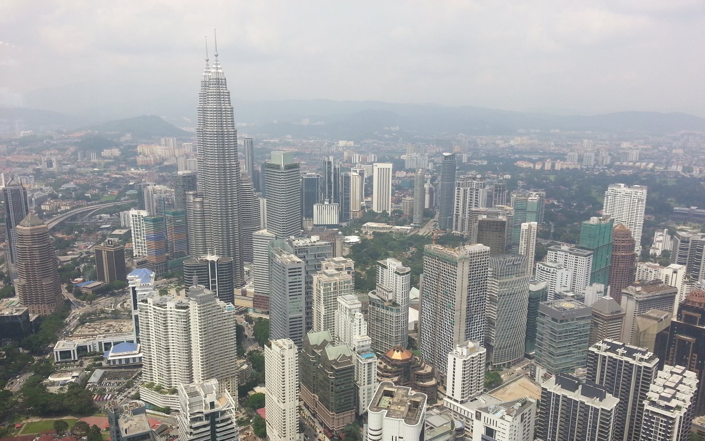 Aerial view of the Kuala Lumpur skyline and the Petronas Twin Towers, home to our Petaling Jaya head office